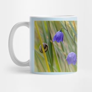 Harebells and an inquisitive snail Mug